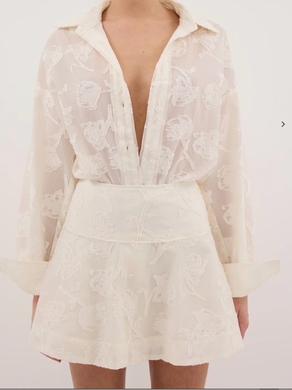 DISSH Azalea Off White Jacquard Mini Skirt